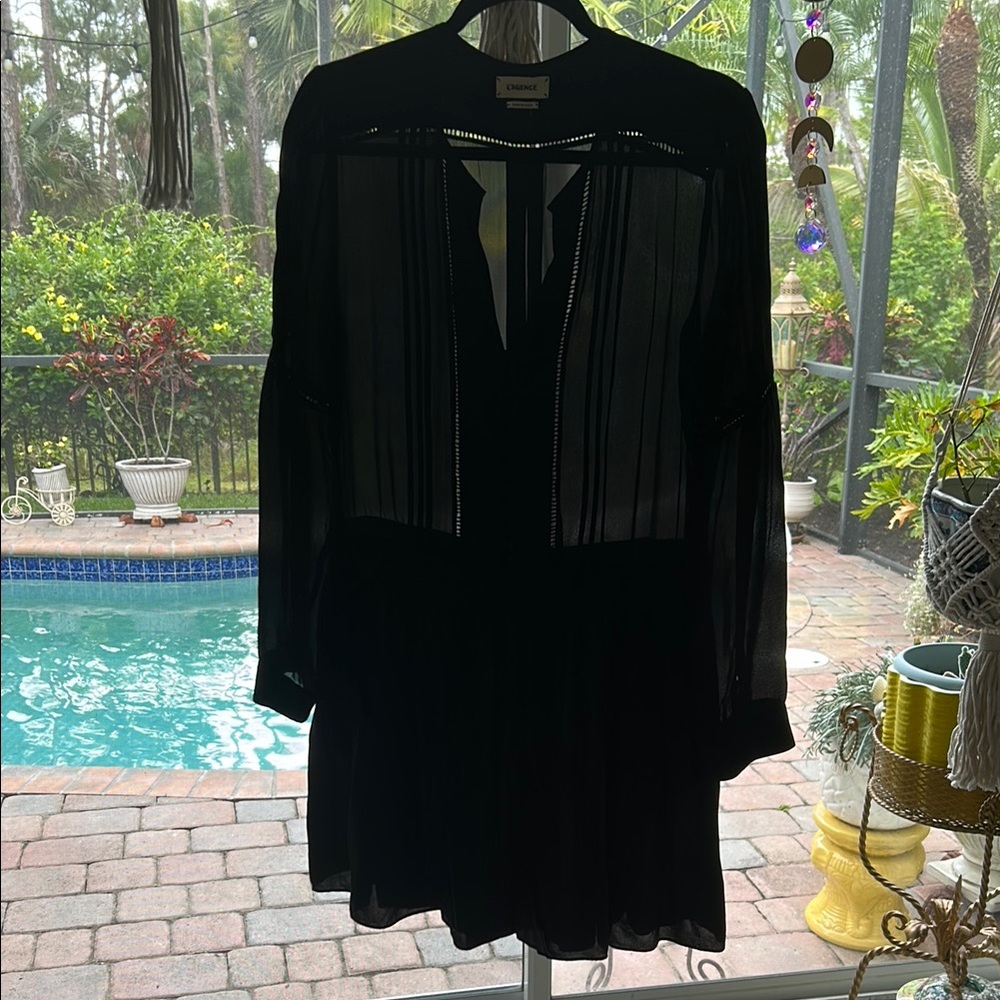L’AGENCE Elegant Black Sheer Dress